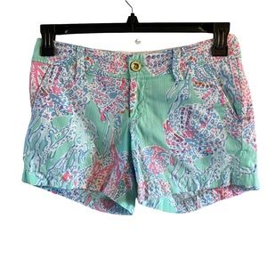 Lilly Pulitzer the Callahan short blue coral reef  size 2